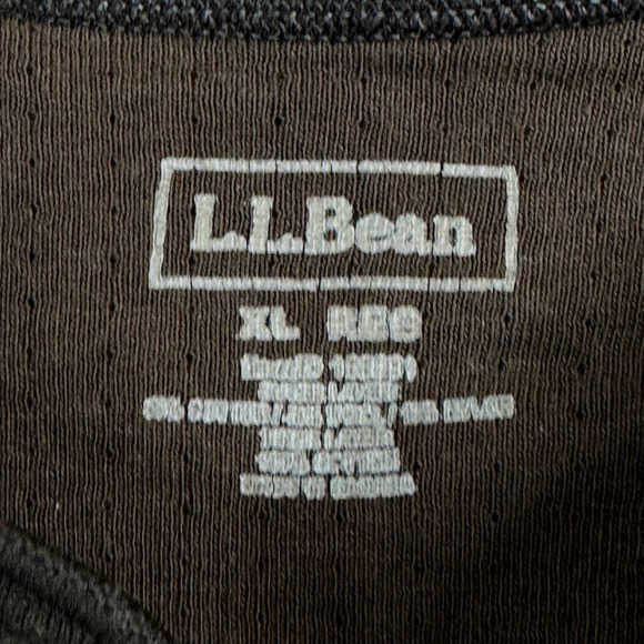 LL Bean Mens XL Brown Long Sleeve Henley Shirt Cotton Blend Regular EUC! - Picture 2 of 7